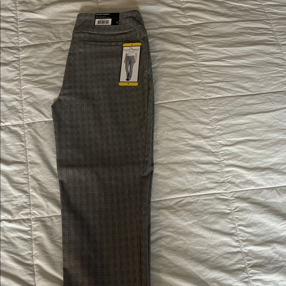 Hilary Radley Women's Gray Checkered Pants